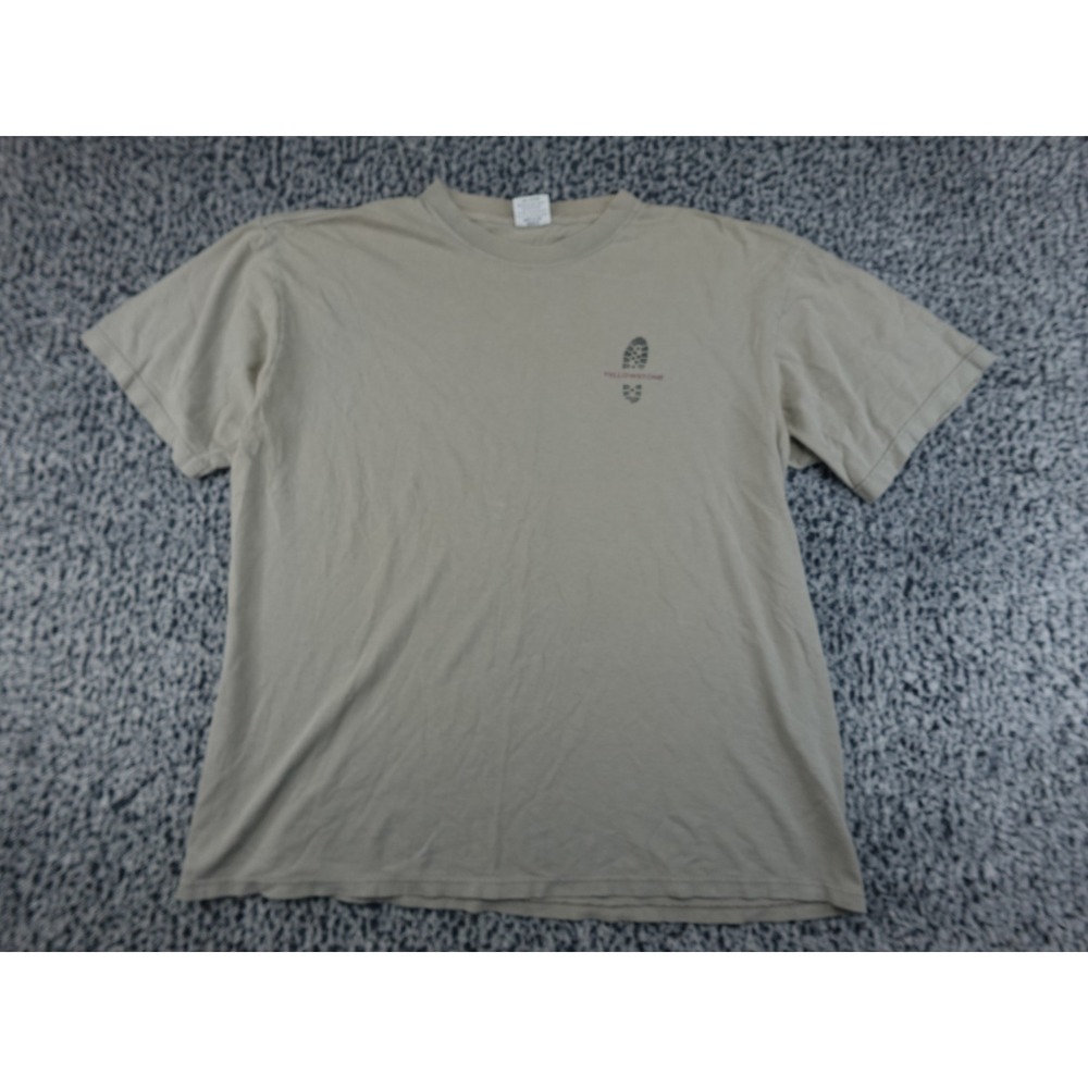 SDI Yellowstone National Park T-Shirt Mens L Tan Good Take A Hike Graphic USA‎